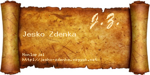Jesko Zdenka névjegykártya